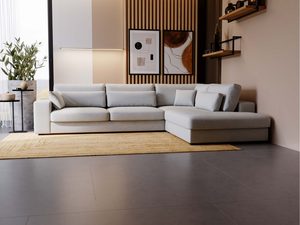 Miniaturka 27 - Ecru narożnik z miękką tapicerką w eleganckim salonie