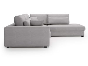 Miniaturka 10 - Jasnoszary narożnik z nowoczesną tapicerką i niskimi podłokietnikami