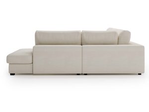 Miniaturka 12 - Beżowy narożnik z prostym bokiem i wysokim oparciem