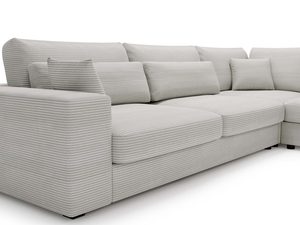 Miniaturka 21 - Jasnoszary narożnik z szerokim siedziskiem i nowoczesną linią