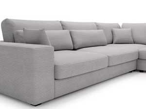 Miniaturka 22 - Jasnoszary narożnik z szerokim siedziskiem i nowoczesną linią