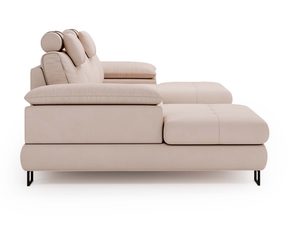 Miniaturka 13 - Narożnik beżowy z dużym oparciem i regulowanymi zagłówkami