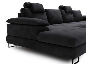 Miniaturka 20 - Sofa czarna z przybliżeniem na oparcie