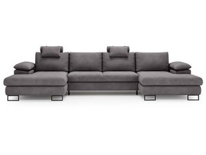 Miniaturka 3 - Narożnik popielaty z czterema poduchami i wygodnym siedziskiem