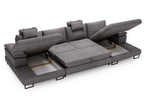 Miniaturka 25 - Sofa rozkładana z podnoszonym schowkiem i niskim oparciem