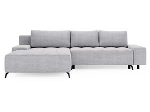 Miniaturka 2 - Narożnik jasnoszary z szerokim siedziskiem i nowoczesnym stylem