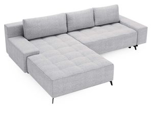 Miniaturka 10 - Sofa rozkładana jasnoszara z poduchami i nowoczesną linią