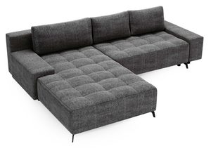 Miniaturka 11 - Sofa rozkładana szara z poduchami i nowoczesną linią