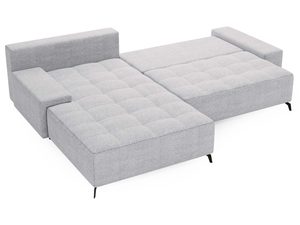 Miniaturka 14 - Narożnik jasnoszary z dwoma siedziskami i prostym bokiem