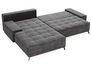 Miniaturka 15 - Narożnik grafitowy z dużym siedziskiem i wysokim oparciem