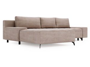 Miniaturka 5 - Narożnik beżowy z grubym siedziskiem i zaokrąglonym bokiem