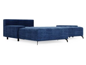 Miniaturka 20 - Granatowy narożnik z niskim oparciem i czarną konstrukcją