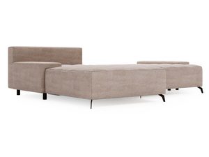 Miniaturka 21 - Beżowy narożnik z tapicerką i modułem bocznym