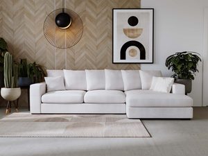 Miniaturka 30 - Narożnik jasnoszary z siedziskiem i prostym oparciem