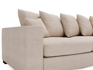 Miniaturka 21 - Sofa beżowa z szerokim bokiem i przytulną tapicerką