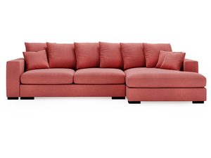 Miniaturka 3 - Sofa łososiowa z poduszkami i nowoczesną formą do salonu