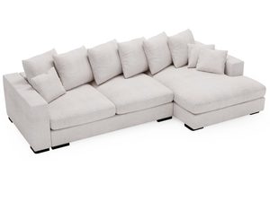 Miniaturka 10 - Sofa jasnoszara z tapicerką boucle i siedziskiem modułowym