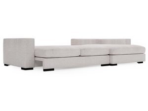 Miniaturka 18 - Narożnik biały z układem modułowym i tapicerką boucle