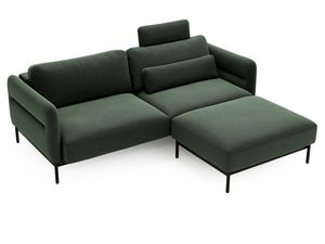 Miniaturka 16 - Zielony narożnik w stylu loftowym z poduchami i prostą ramą