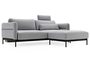 Miniaturka 10 - Szary narożnik z regulowanym zagłówkiem i lekką ramą