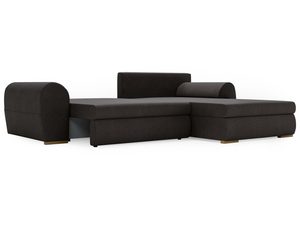 Miniaturka 19 - Narożnik brązowy z szerokim siedziskiem i masywnym bokiem