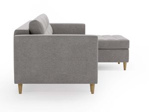 Miniaturka 10 - Szary narożnik skandynawski z wysokim oparciem i drewnianymi nogami