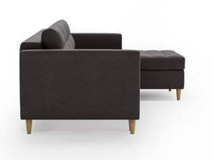 Miniaturka 11 - Grafitowy Nowoczesny narożnik z podłokietnikami i drewnianą konstrukcją