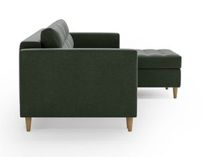 Miniaturka 9 - Narożnik z tkaniny w kolorze ciemnej zieleni i minimalistycznej formie