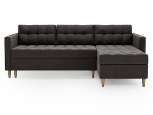 Miniaturka 3 - Grafitowy narożnik z tapicerowaną konstrukcją i poduszkami