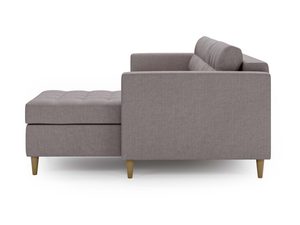 Miniaturka 9 - Beżowy narożnik z funkcją spania i niskim oparciem do pokoju dziennego