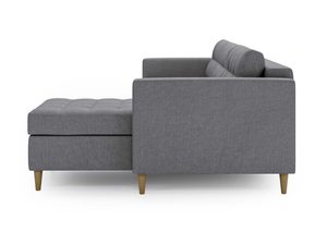 Miniaturka 10 - Leżanka nowoczesna szara z drewnianymi nóżkami do salonu