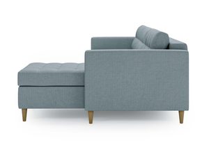 Miniaturka 11 - Narożnik skandynawski miętowy z szerokim siedziskiem i prostą formą