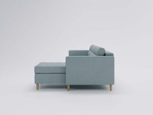 Miniaturka 23 - Kompaktowy narożnik w kolorze miętowym z drewnianymi nogami