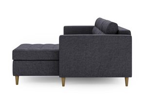 Miniaturka 12 - Leżanka grafitowa do nowoczesnego salonu z niskim oparciem