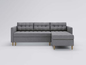 Miniaturka 18 - Szary narożnik z minimalistycznym designem i podłokietnikiem