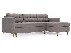 Miniaturka 13 - Beżowy narożnik narożny z prostymi liniami i siedziskiem typu box