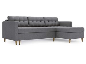 Miniaturka 14 - Duży narożnik szary z wysokim oparciem i funkcją wypoczynkową