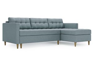 Miniaturka 15 - Narożnik miętowy z wyraźnym pikowaniem i drewnianymi nóżkami