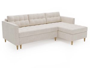 Miniaturka 4 - Narożnik beżowy z prostą formą i funkcjonalnym układem