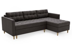 Miniaturka 7 - Szary narożnik z tapicerowaną konstrukcją i poduszkami