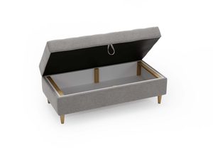 Miniaturka 26 - Podnóżek tapicerowany szary na drewnianej konstrukcji do przechowywania