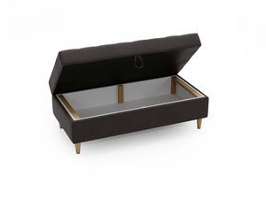 Miniaturka 8 - Pufa z podnoszonym wiekiem, tapicerowana w kolorze ciemnego brązu