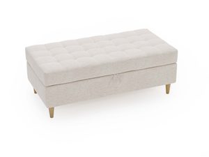 Miniaturka 20 - Puf beżowy z funkcją pojemnika i eleganckim pikowaniem do salonu