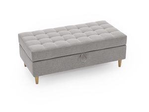 Miniaturka 3 - Szara pufa pikowana z eleganckim schowkiem i ozdobną lamówką