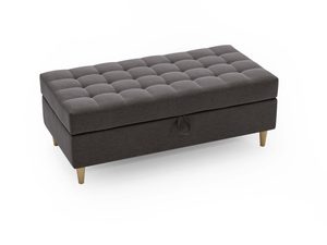 Miniaturka 4 - Pufa szara z przeszyciami i wysokimi nóżkami w stylu skandynawskim