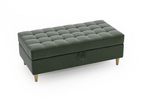 Miniaturka 2 - Pufa tapicerowana w jasnozielonym kolorze z wysokimi nóżkami