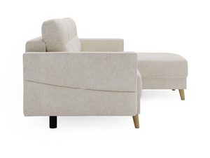 Miniaturka 11 - Beżowa sofa z klasyczną tapicerką i bocznym szezlongiem