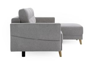 Miniaturka 14 - Leżanka z jasnoszarą tapicerką na drewnianych nóżkach