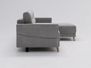 Miniaturka 31 - Ciemnoszara sofa z profilowanym oparciem i prostym kształtem