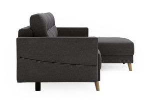 Miniaturka 13 - Czarna sofa narożna z niskim oparciem i nowoczesną formą